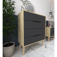 Comodă Trendy Flora Sapphire Oak/Anthracite 78x95x45cm (GTR008149) imaginea #3 — magazin online Desire.md