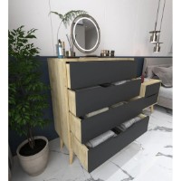 Comodă Trendy Flora Sapphire Oak/Anthracite 78x95x45cm (GTR008149) imaginea #4 — magazin online Desire.md