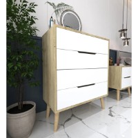 Comodă Trendy Flora Sapphire Oak/White 78x95x45cm (GTR008147) imaginea #3 — magazin online Desire.md