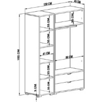 Dulap Trendy Duru 1600-020 130x183x45cm (GTR007968) imaginea #4 — magazin online Desire.md