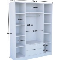 Dulap Trendy Duru 4 Door 1600-017 140x182x45cm (GTR007943) imaginea #5 — magazin online Desire.md