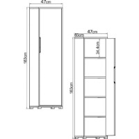 Dulap Trendy Flora 47 White 47x183x45cm (GTR008051) imaginea #5 — magazin online Desire.md