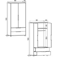Dulap Trendy Flora 90  White 90x183x45cm (GTR008056) imaginea #5 — magazin online Desire.md
