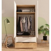 Dulap Trendy Flora 90 Sapphire Oak/White 90x183x45cm (GTR008057) imaginea #3 — magazin online Desire.md