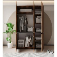 Dulap Trendy Floransa 135 Walnut/Anthracite 135x210x52cm (GTR008069) imaginea #5 — magazin online Desire.md