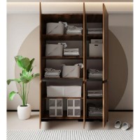 Dulap Trendy Floransa 135 Walnut/Anthracite v3 135x210x52cm (GTR008071) imaginea #3 — magazin online Desire.md