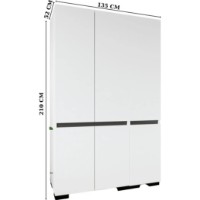 Dulap Trendy Floransa 135 White/Anthracite v3 135x210x52cm (GTR008074) imaginea #2 — magazin online Desire.md