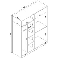 Dulap Trendy Kardelen 1600-114 140x180x51,8cm (GTR007964) imaginea #5 — magazin online Desire.md