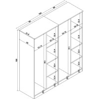 Dulap Trendy Kardelen 1600-115 160x180x51,8cm (GTR007966) imaginea #5 — magazin online Desire.md