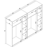 Dulap Trendy Kardelen 1600-120 240x180x51,8cm (GTR007978) imaginea #2 — magazin online Desire.md