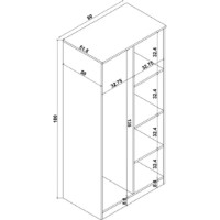 Dulap Trendy Kardelen 1600-122 80x180x51,8cm (GTR007955) imaginea #4 — magazin online Desire.md