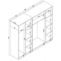 Dulap Trendy Kardelen 1600-123 200x180x51,8cm (GTR007970) imaginea #2 — magazin online Desire.md