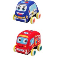 Set de mașini Huanger Soft Pull Back Vehicle 2pcs (HE0203)