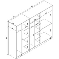 Dulap Trendy Kardelen 1600-126 220x180x51,8cm (GTR007972) imaginea #5 — magazin online Desire.md
