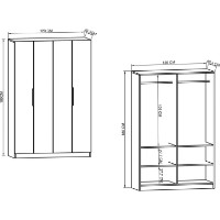 Dulap Trendy Monza 120 White 120x180x43,3cm (GTR008066) imaginea #3 — magazin online Desire.md