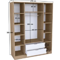 Dulap Trendy Nisan 1600-024 140x182x45cm (GTR007952) imaginea #4 — magazin online Desire.md