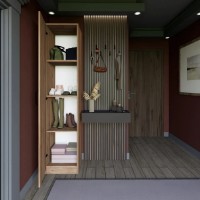 Dulap Trendy Yaman 1 Door Walnut 40x182x47cm (GTR007929) imaginea #4 — magazin online Desire.md