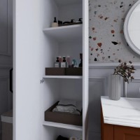 Dulap Trendy Yaman 1 Door White 40x182x47cm (GTR007930) imaginea #5 — magazin online Desire.md