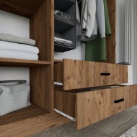 Dulap Trendy Yaman 1600-027 Walnut 120x181x45cm (GTR007931) imaginea #3 — magazin online Desire.md