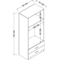 Dulap Trendy Yaman 1600-044 Pine 80x182x47cm (GTR007937) imaginea #4 — magazin online Desire.md