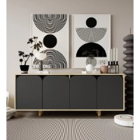 Dulăpior Trendy Lazio Bohem 180 Sapphire Oak/Anthracite 180x75x45cm (GTR008109)