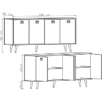 Dulăpior Trendy Mirza Modern 180 Sapphire Oak/White 180x80x45cm (GTR008100) imaginea #2 — magazin online Desire.md