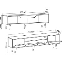 Comodă TV Trendy Roma 180 Walnut/Anthracite 180x53x30cm (GTR008127) imaginea #3 — magazin online Desire.md