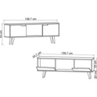 Comodă TV Trendy Siena Walnut 139,7x53x29,7cm (GTR008136) imaginea #2 — magazin online Desire.md