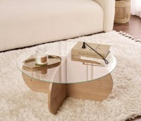 Măsuţă cafea Trendy Aeris Sapphire Oak/Transparent 75x35x75cm (GTR008171)