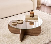 Măsuţă cafea Trendy Aeris Venezia Walnut/Transparent 75x35x75cm (GTR008175) imaginea #1 — magazin online Desire.md