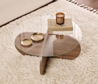 Măsuţă cafea Trendy Aeris Venezia Walnut/Transparent 75x35x75cm (GTR008175) imaginea #2 — magazin online Desire.md