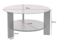 Măsuţă cafea Trendy Clara Sapphire Oak/Transparent 75x40x75cm (GTR008177) imaginea #7 — magazin online Desire.md