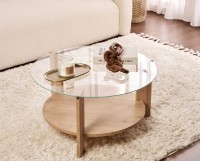 Măsuţă cafea Trendy Clara Sapphire Oak/Transparent 75x40x75cm (GTR008177)