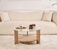 Măsuţă cafea Trendy Clara Sapphire Oak/Transparent 75x40x75cm (GTR008177) imaginea #2 — magazin online Desire.md