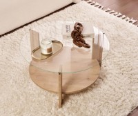 Măsuţă cafea Trendy Clara Sapphire Oak/Transparent 75x40x75cm (GTR008177) imaginea #3 — magazin online Desire.md