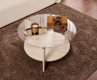 Măsuţă cafea Trendy Clara Travertine/Transparent 75x40x75cm (GTR008182) imaginea #3 — magazin online Desire.md