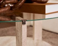 Măsuţă cafea Trendy Clara Travertine/Transparent 75x40x75cm (GTR008182) imaginea #4 — magazin online Desire.md
