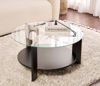 Măsuţă cafea Trendy Clara Wood Black/Transparent 75x40x75cm (GTR008179)