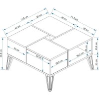 Журнальный столик Trendy Nirvana Pinul AtlanticNegru 72x44x72cm (GTR006154) фото №4 — интернет-магазин Desire.md