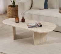 Măsuţă cafea Trendy Ovalis Travertine 130x40x65cm (GTR008212)