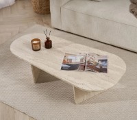 Măsuţă cafea Trendy Ovalis Travertine 130x40x65cm (GTR008212) imaginea #2 — magazin online Desire.md