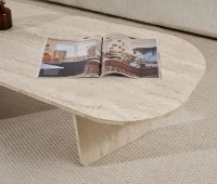 Măsuţă cafea Trendy Ovalis Travertine 130x40x65cm (GTR008212) imaginea #3 — magazin online Desire.md