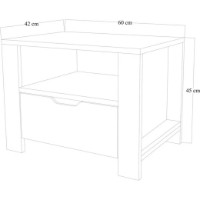 Noptieră Trendy Duru 1600-35 White 60x45x42cm (GTR007927) imaginea #5 — magazin online Desire.md