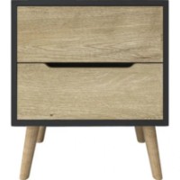 Noptieră Trendy Flora Anthracite/Sapphire Oak 50x60x45cm (GTR008142) imaginea #2 — magazin online Desire.md