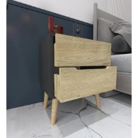 Noptieră Trendy Flora Anthracite/Sapphire Oak 50x60x45cm (GTR008142) imaginea #4 — magazin online Desire.md