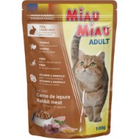 Hrană umedă pentru pisici Miau Miau Rabbit 100g 24pcs