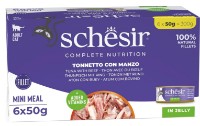 Hrană umedă pentru pisici Schesir Tuna With Beef In Jelly 6x50g