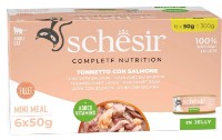 Hrană umedă pentru pisici Schesir Tuna With Salmon In Jelly 6x50g