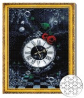 Алмазная мозаика Art Gallery Premium Clock & Roses 40x50cm (GA84546)