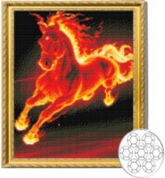 Mozaic cu diamante Art Gallery Premium Fire Horse 40x50cm (GA87399)